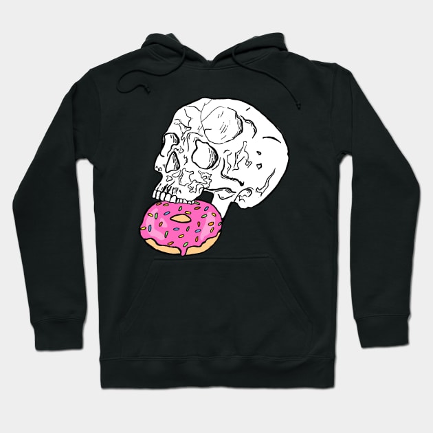 Donut Skull Hoodie by deadlydelicatedesigns